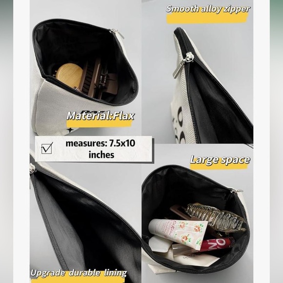 NWOT Sunshine On My Mind Floral Cosmetic Bag Inspirational - Picture 3 of 9